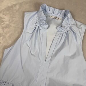 Amanda Uprichard Dress Womens M Sleeveless Ruffle Neck Tiered Baby Blue